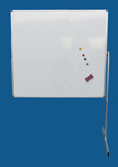 BROXO Whiteboard 1850x1200 mit XTL-Alugestell+T-Fuß Links